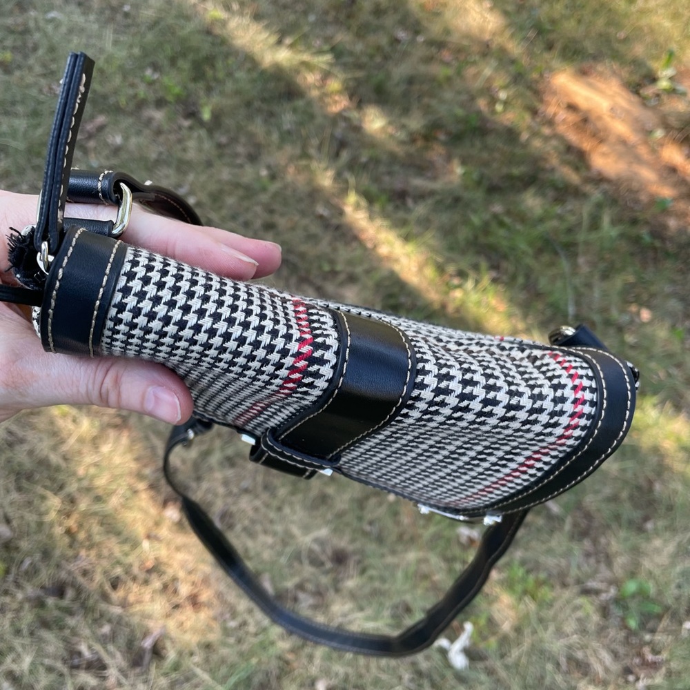 Chaps Houndstooth Patterned Double Zip Crossbody … - image 7